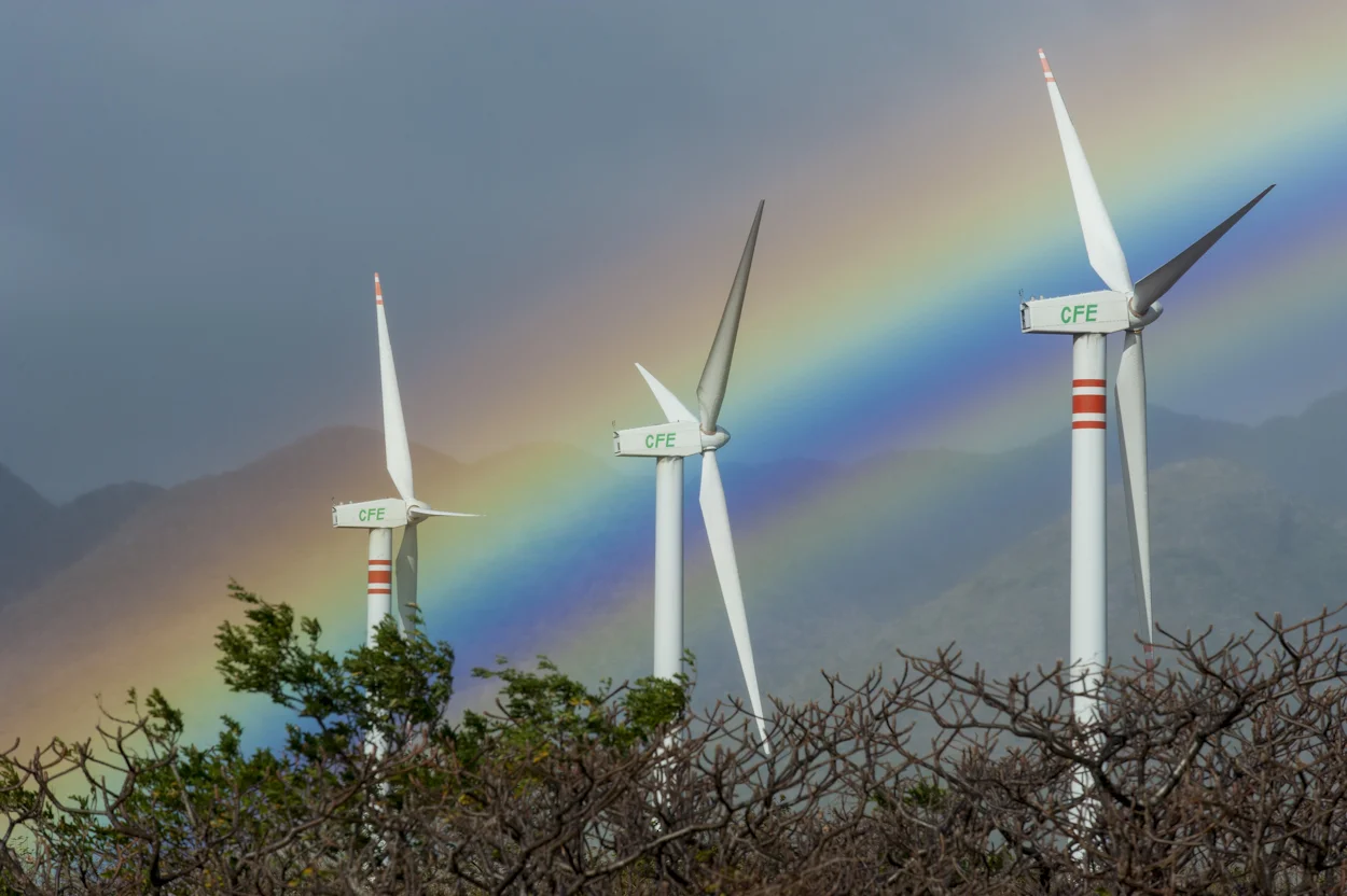 México cuenta con el mayor potencial de energía eólica en el mundo, el cual se encuentra principalmente en el Istmo de Tehuantepec, Oaxaca, donde CFE ha desarrollado proyectos que aprovechan las corrientes óptimas de viento constante. Campo Eólico La Venta, Oaxaca.