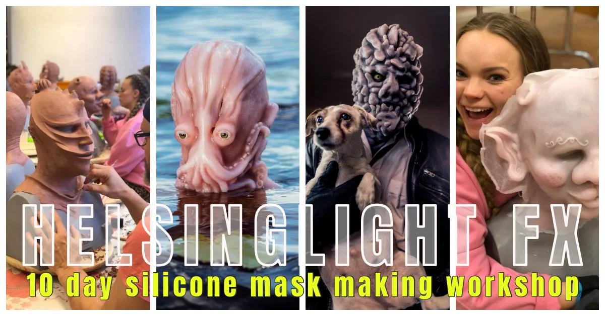 10-day Silicone Mask Making Workshop May 2-12th at Helsinglight FX. Learn the art of creating your own full mask monster creature in silicone! During 10-days you’ll learn all from design, sculpting, mold making, silicone casting, airbrushing and handpainting your monster mask!