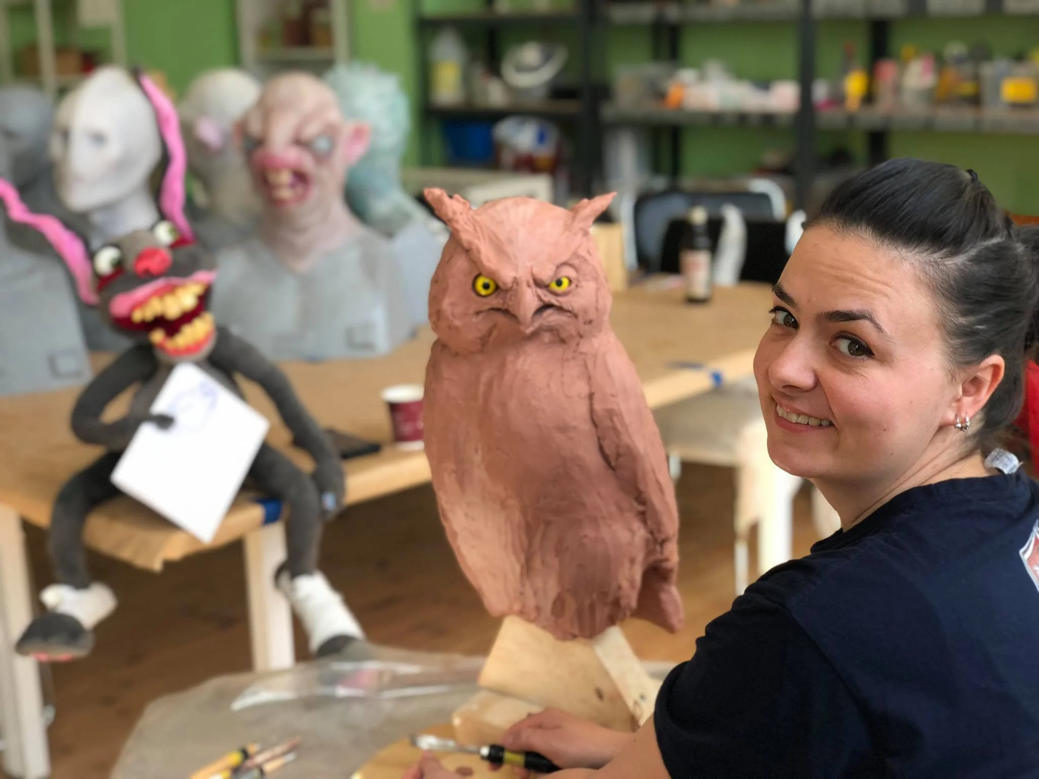 Amfiria was the first artist to try out Helsinglight AAiR. During her residency stay 13-24 May she sculpted a fantasy owl in clay, that was later casted in stone and painted. More photos on our FB page