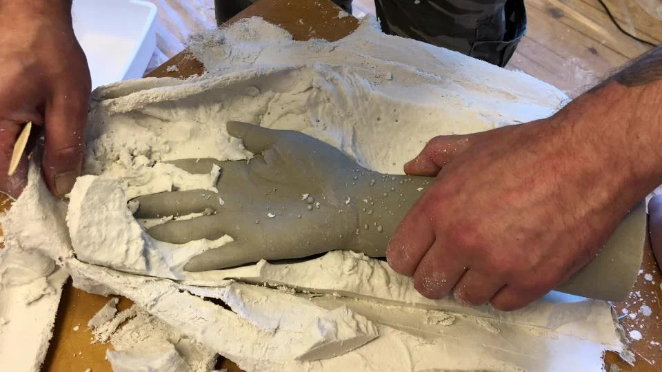 Lifecasting of hand - work in progress at Helsinglight FX