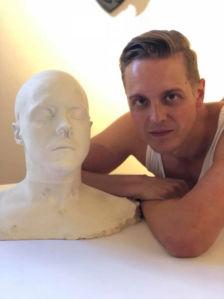 Lifecast of bust out of the mold ready to be cleaned and finished.