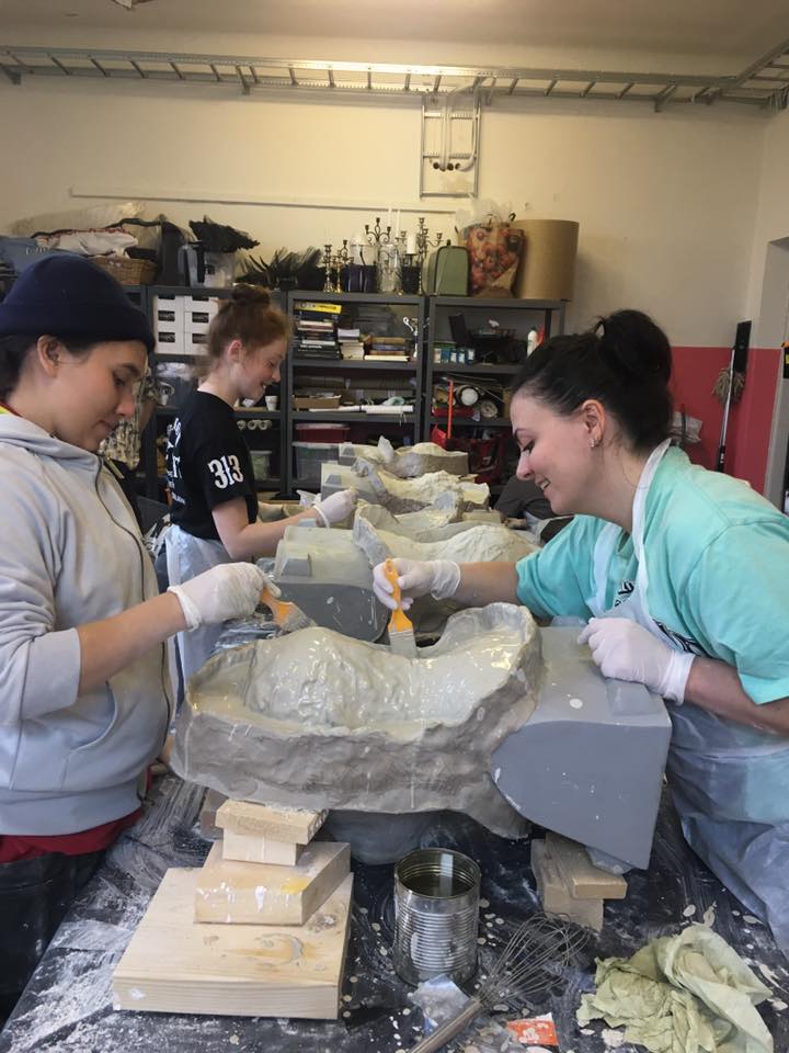 Mold making work in progress at Helsinglight FX workshop