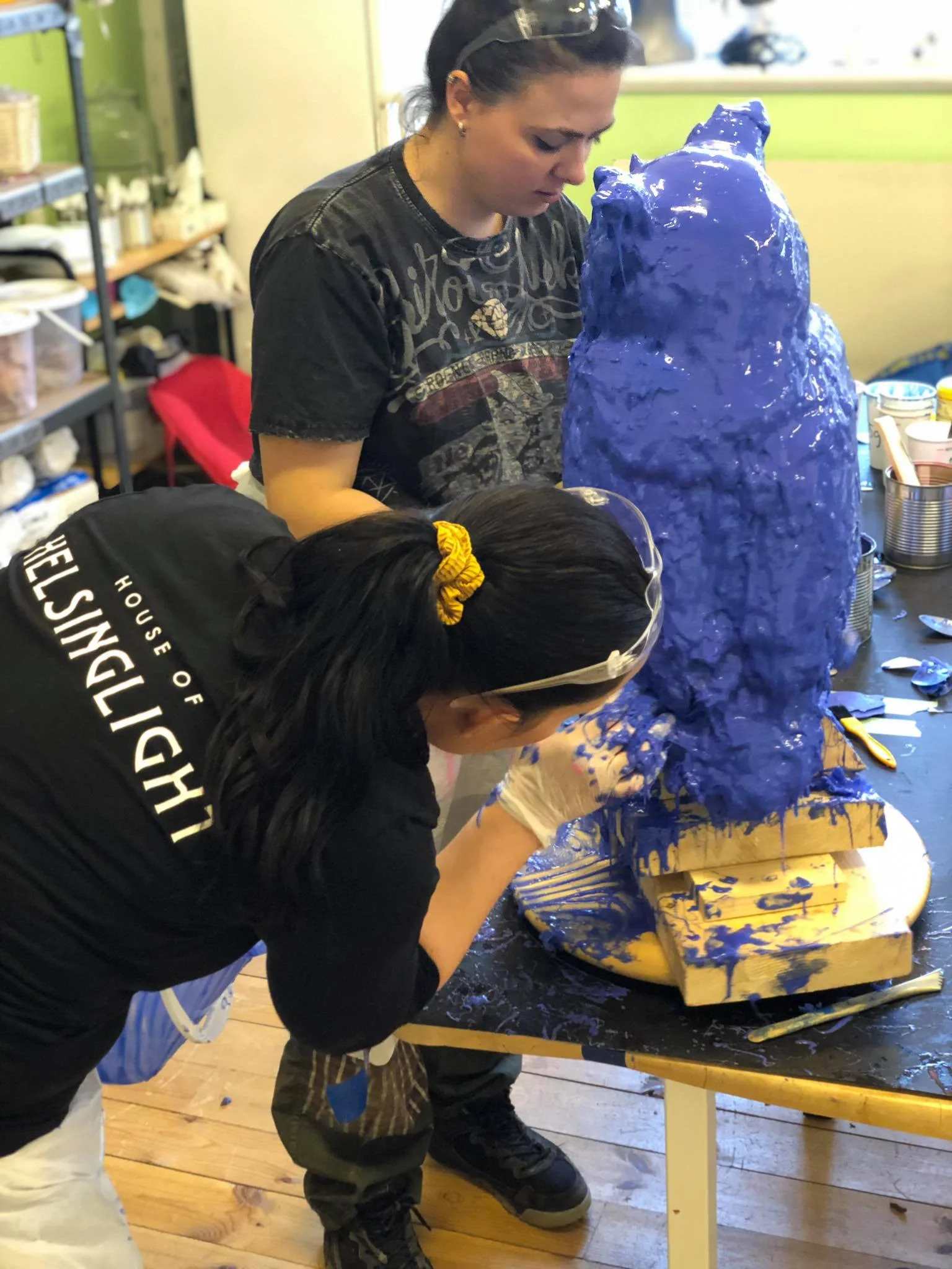 Petra Shara Stoor, FX Artist and Creative Director of Helsinglight helped Amfiria out in the process of mold making and casting the owl in stone.