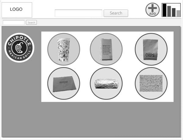 Localized Restaurant Profiles: These restaurant profile pages surface when a user selects a restaurant from the home UI. The restaurants included are specifically local to the given office that's using Second Nature. These pages show a custom gallery of waste from the selected restaurant, indicating which items are recyclable.