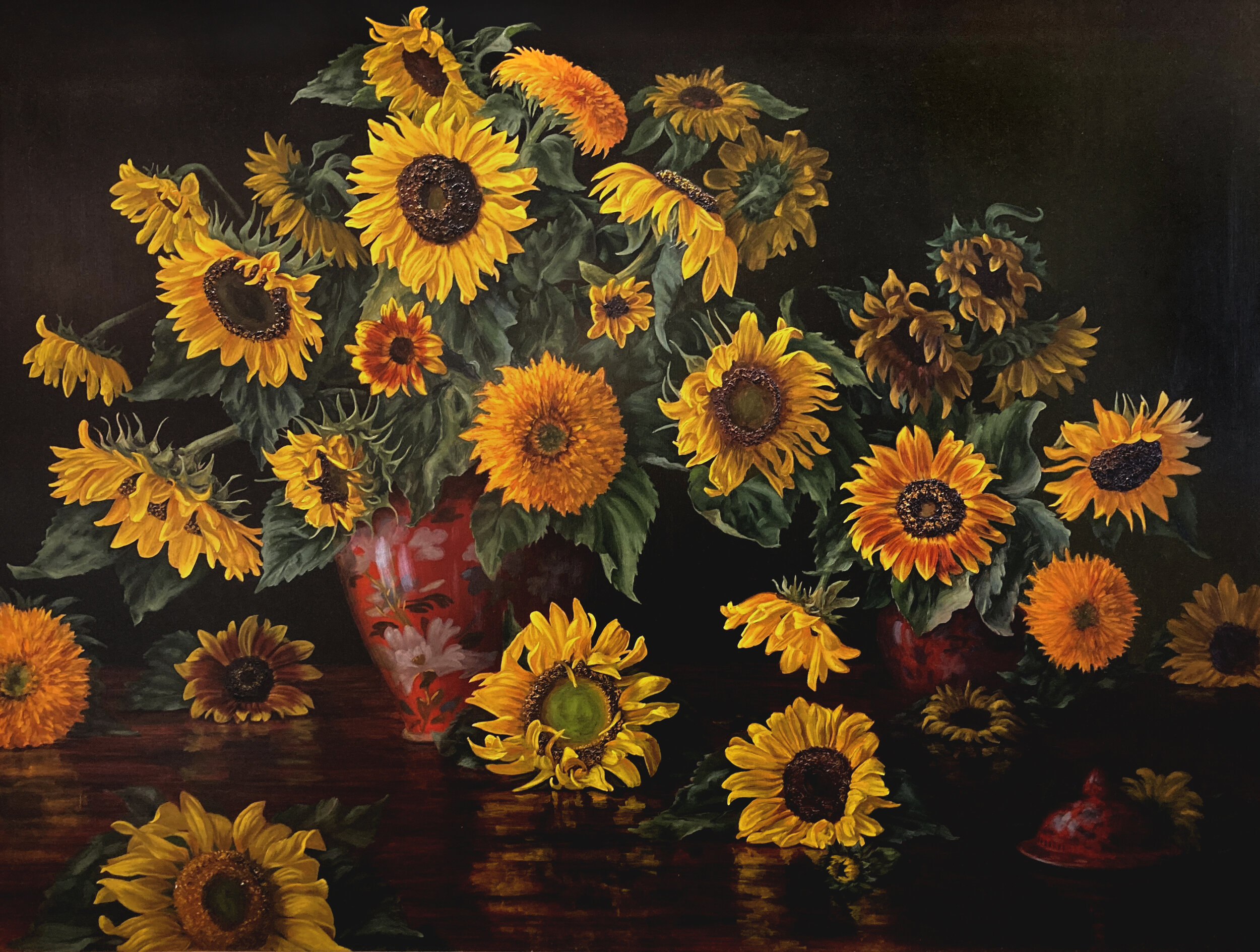 Sunflowers with Crimson Vase, 40x53.jpg
