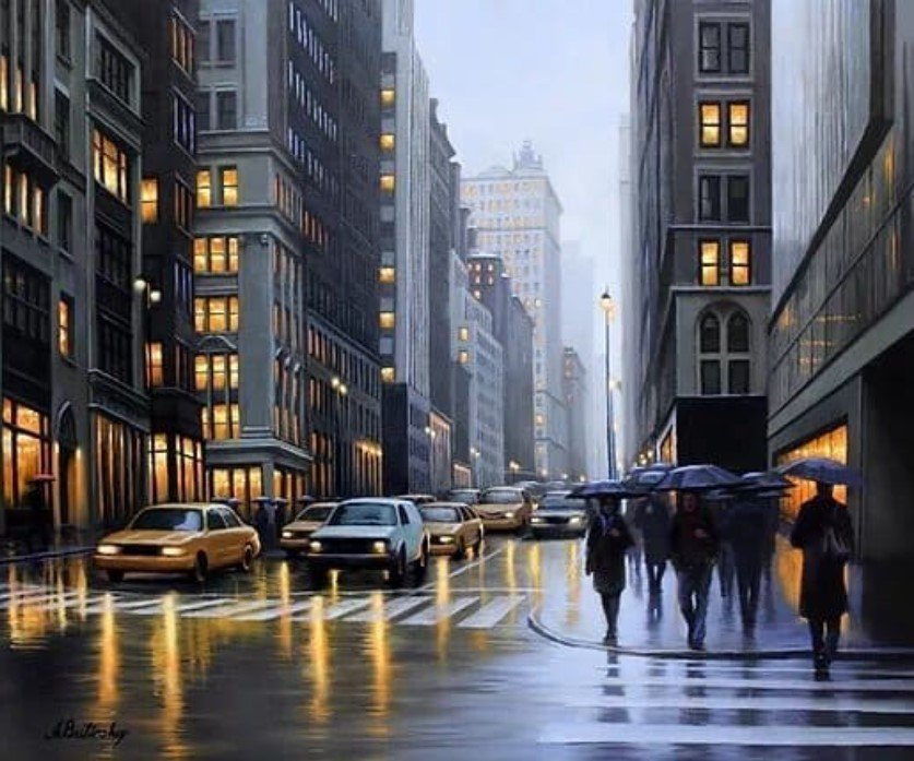 Rainy Day, New York By Alexei Butirskiy