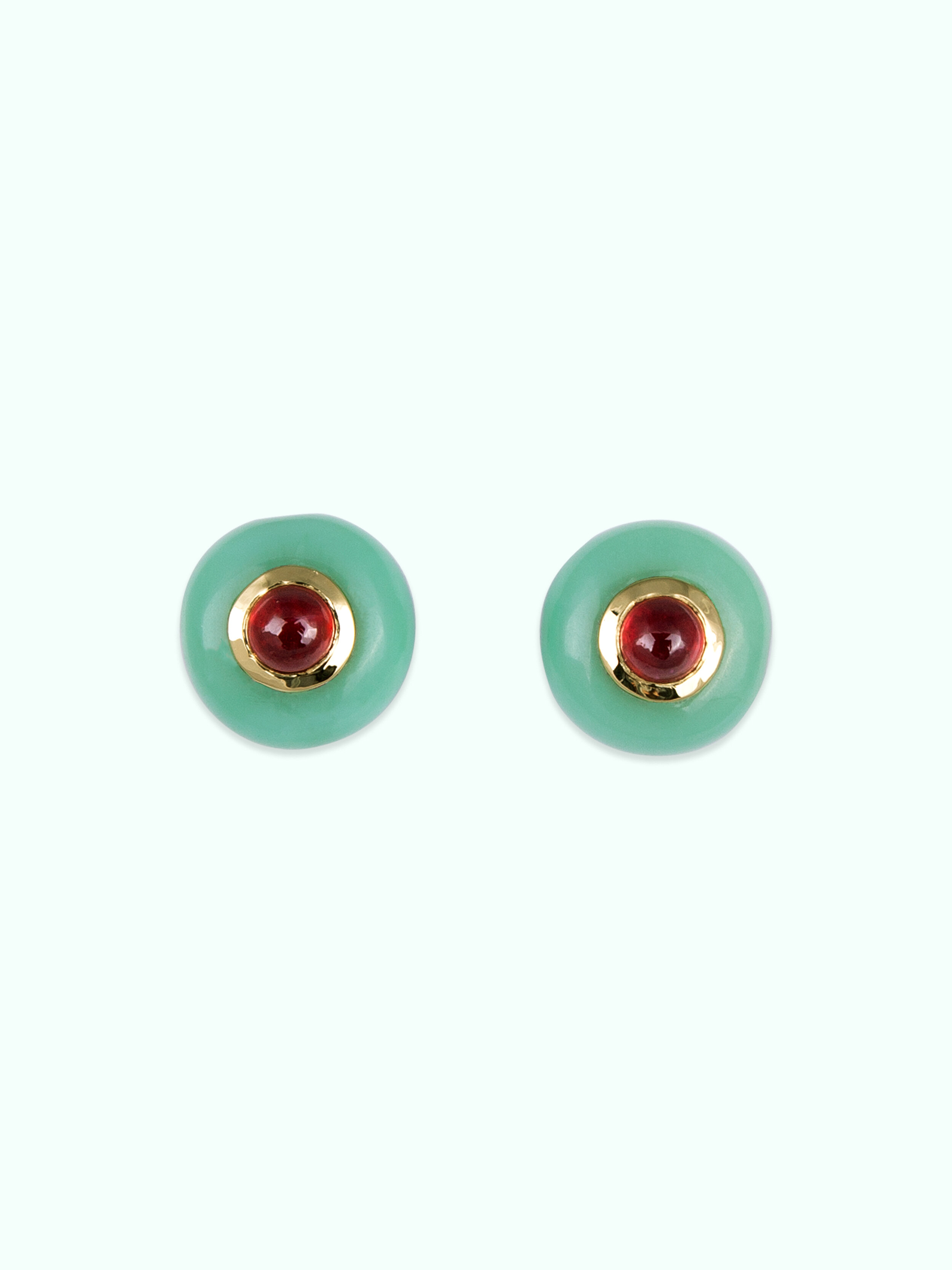 Chrysoprase studs with rubies top view FINAL.jpg