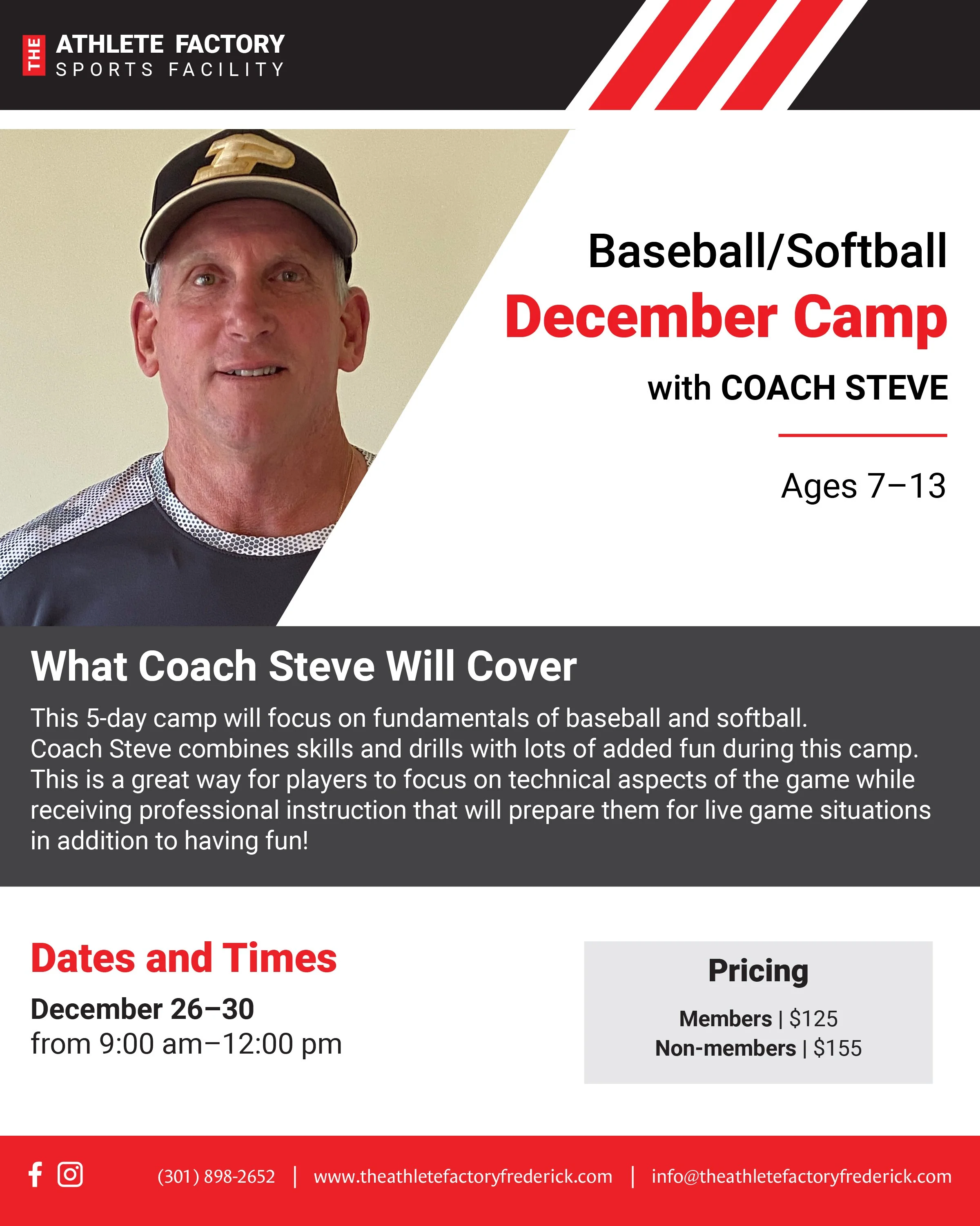 December Baseball/Softball Camp with Coach Steve