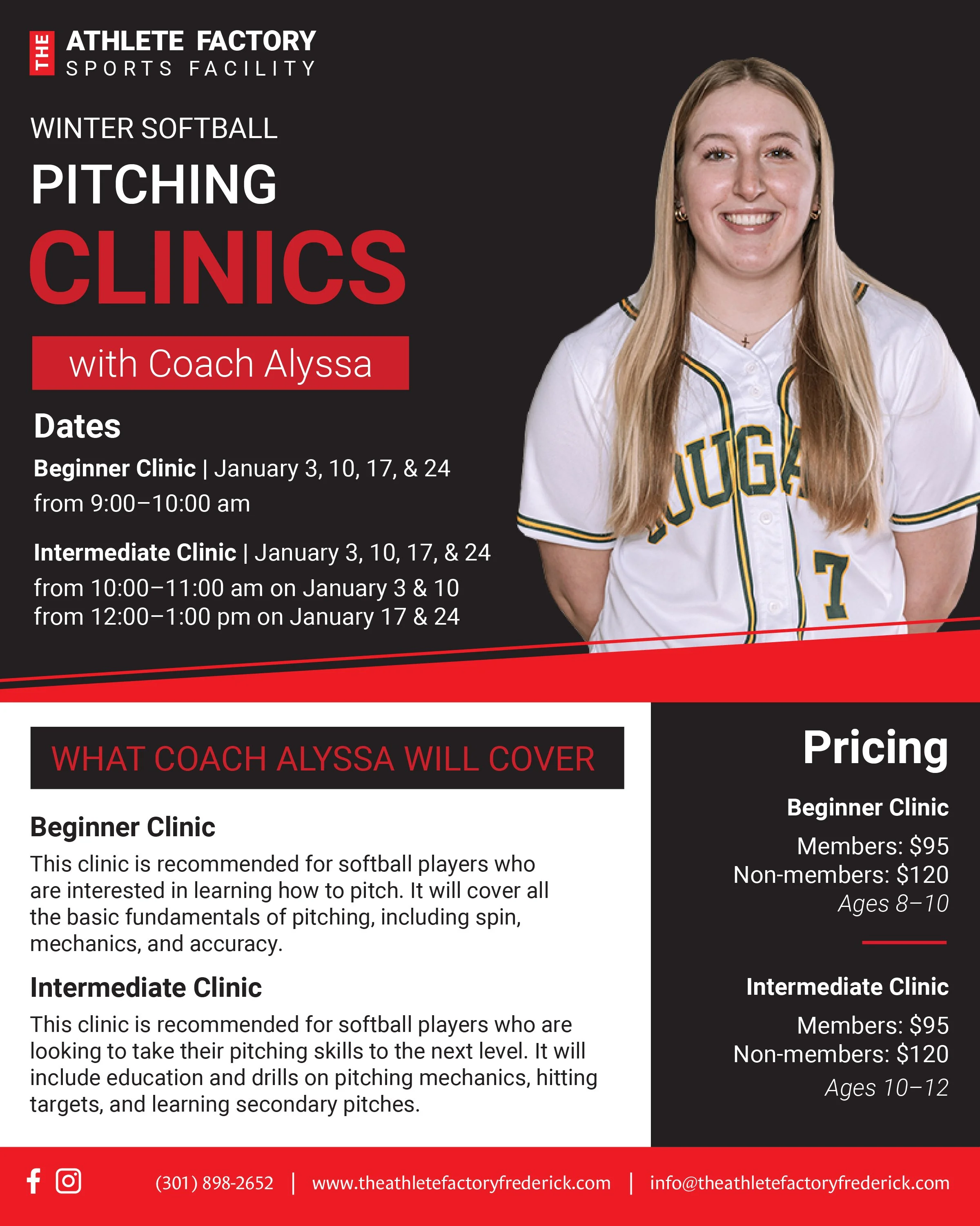 Winter Softball Pitching Clinic with Coach Alyssa (Intermediate)