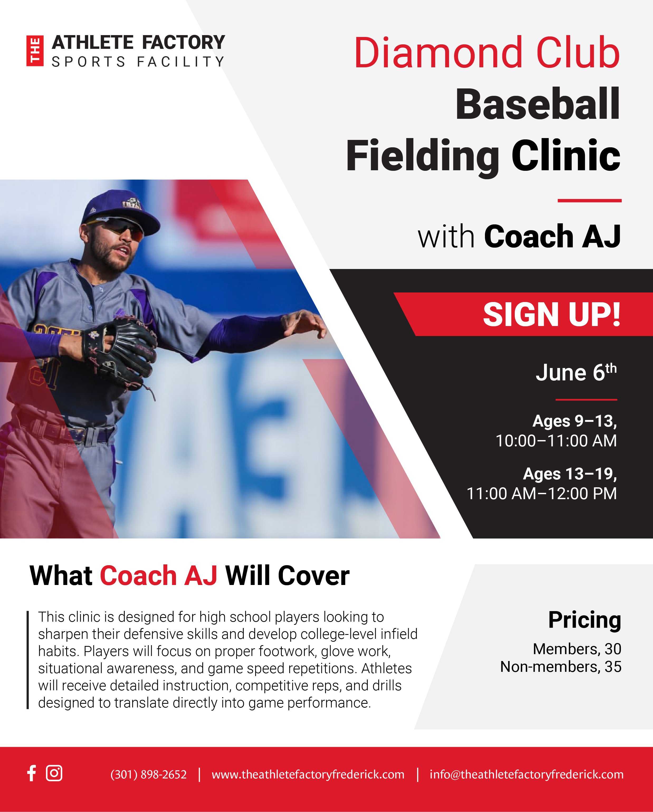 Diamond Club Fielding Clinic with Coach AJ (Ages 13–19)