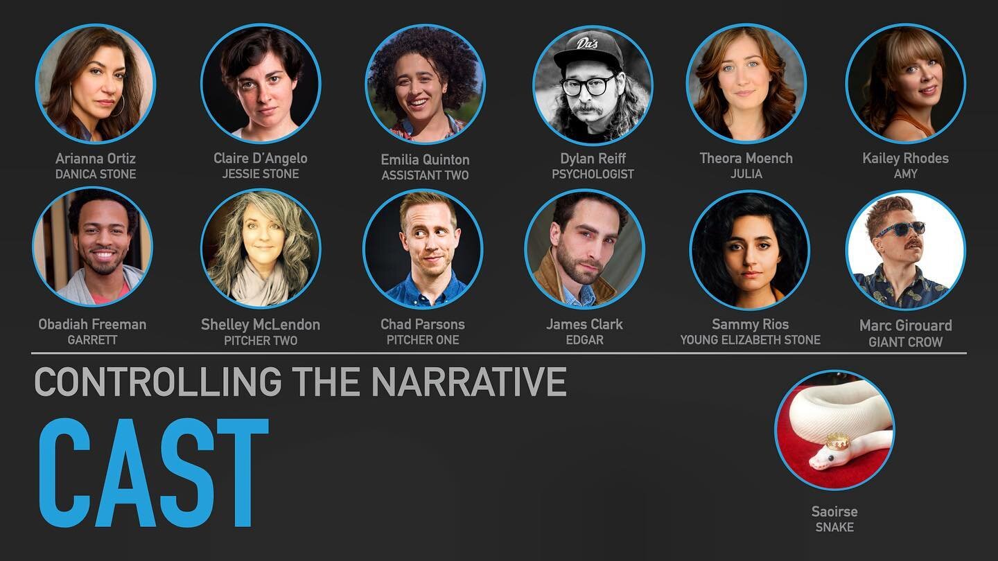 I am beyond thrilled to announce the cast for Controlling the Narrative! Leading up this stellar group is the unbelievably talented @msariannaortiz who you may recognize from tv series such as This Is Us, Parenthood, Jane the Virgin, and @clairedange