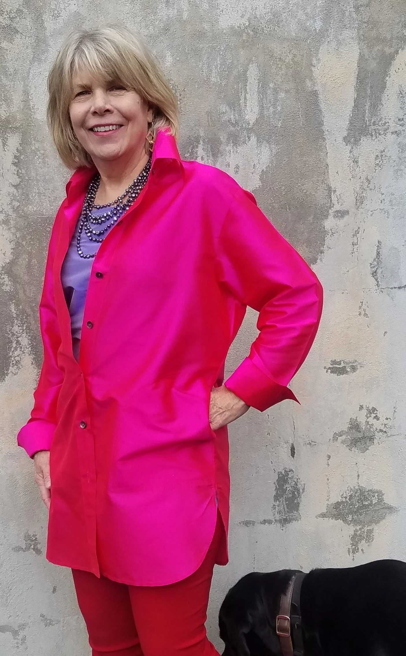 SMD/200 Hot Pink Silk Blouse — Fourth 
