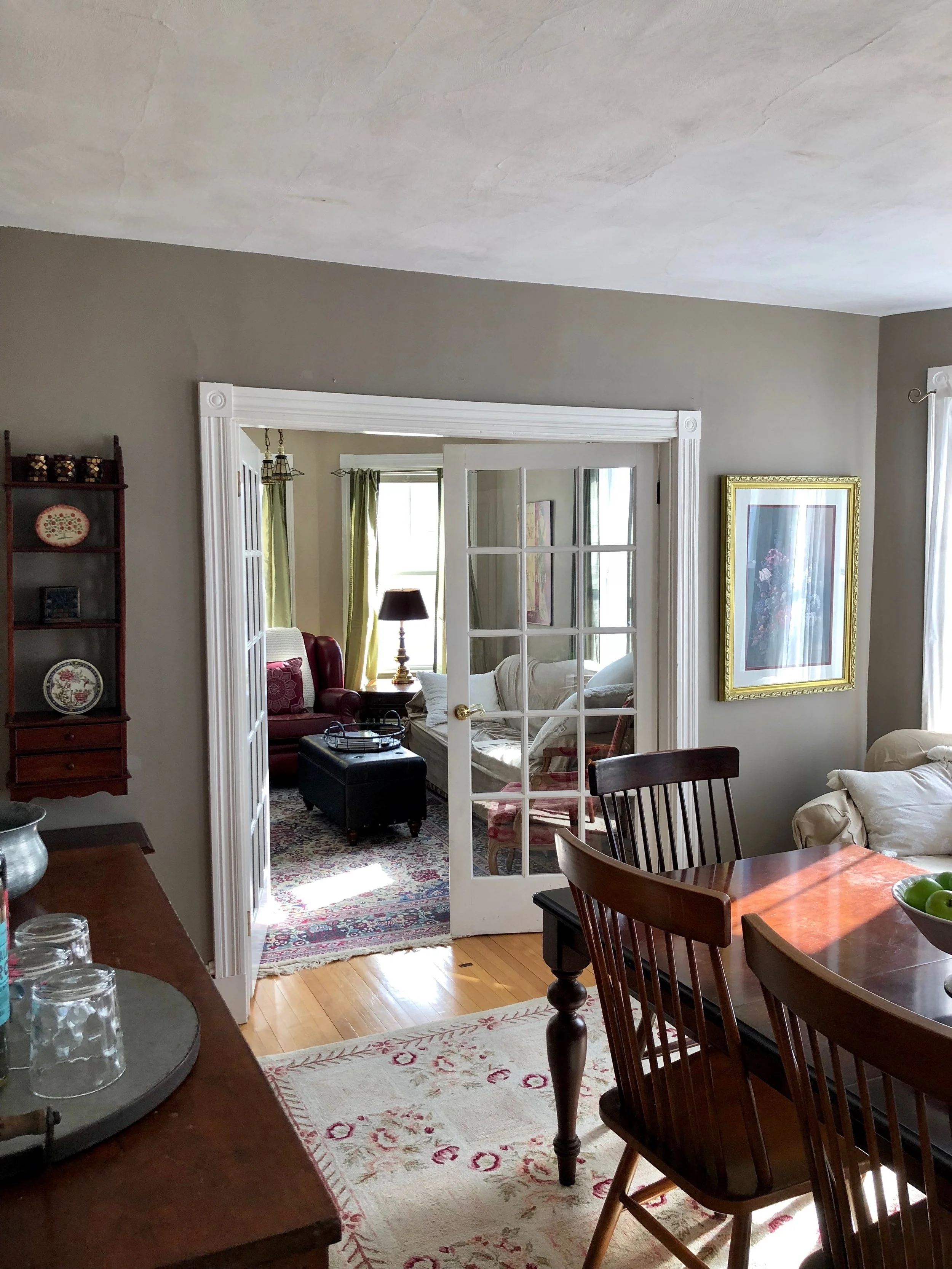 French Doors Open to Living Room