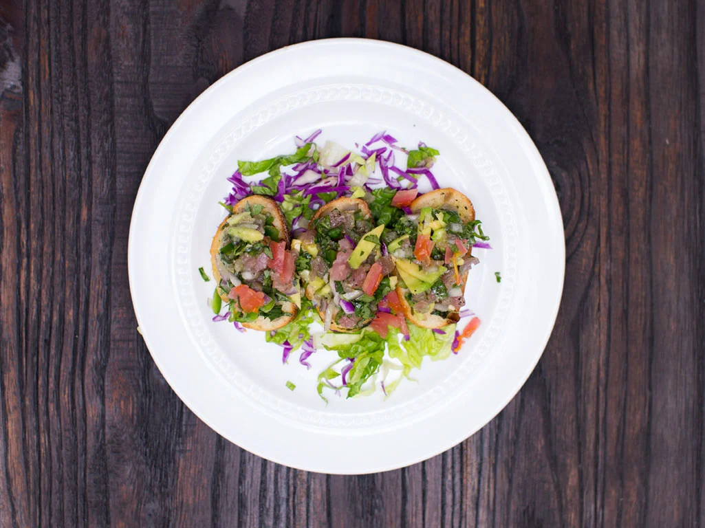 Tuna Tar Tar Tossed with Avacado & Jalapeño salad.