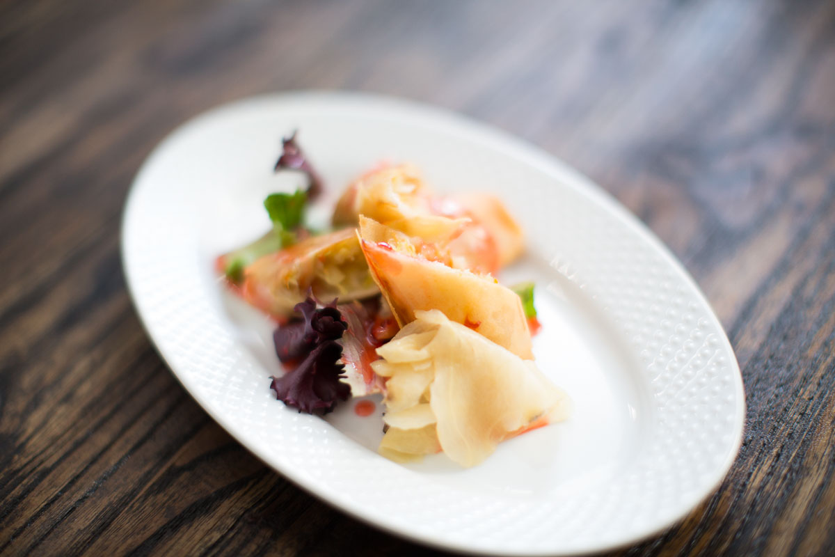 Spring rolls with pickled Ginger and Tamarind sauce 