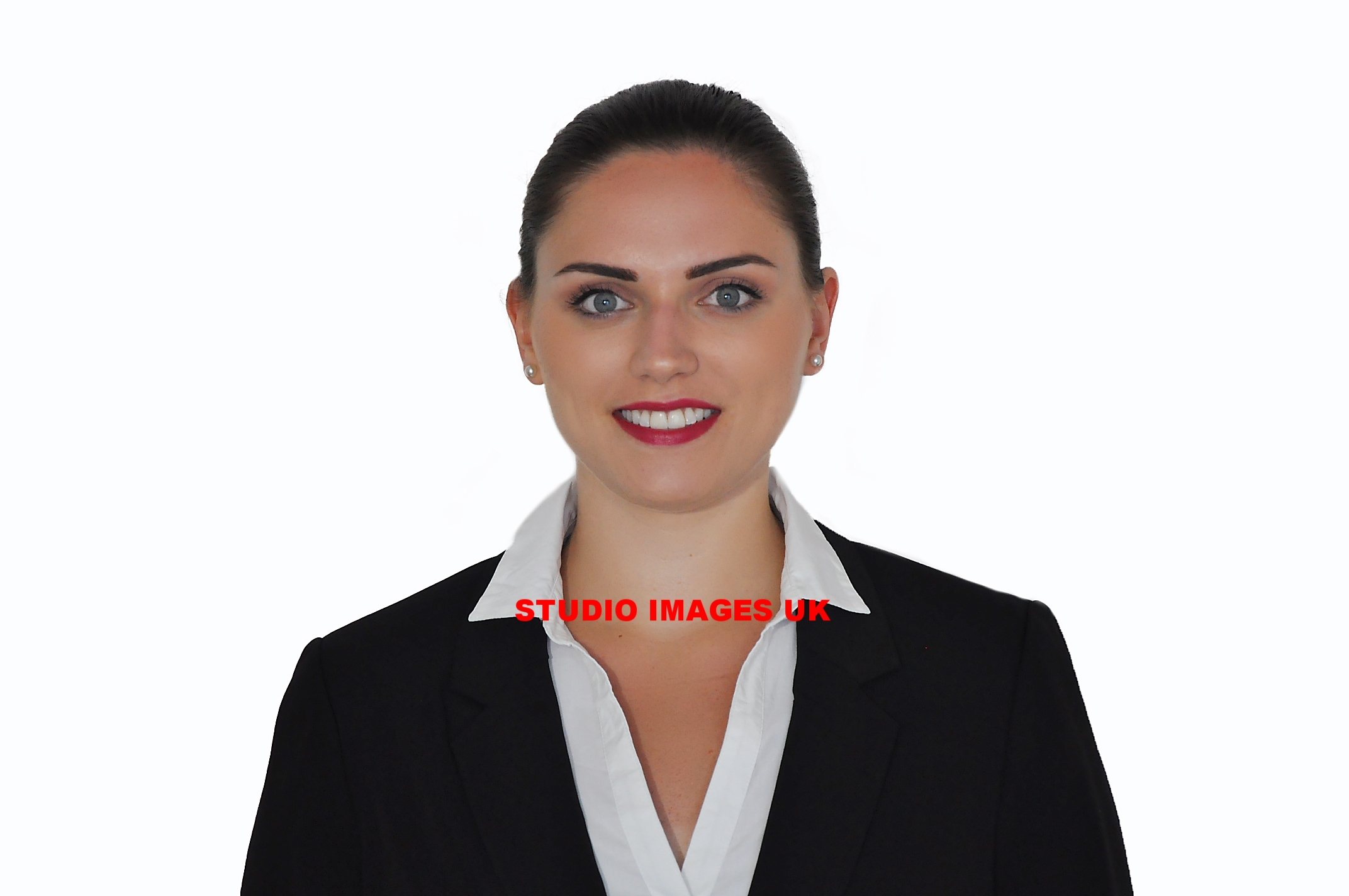 Picture B: We change / edit the background, and return this image in passport size for you to use on the Open day or online. 