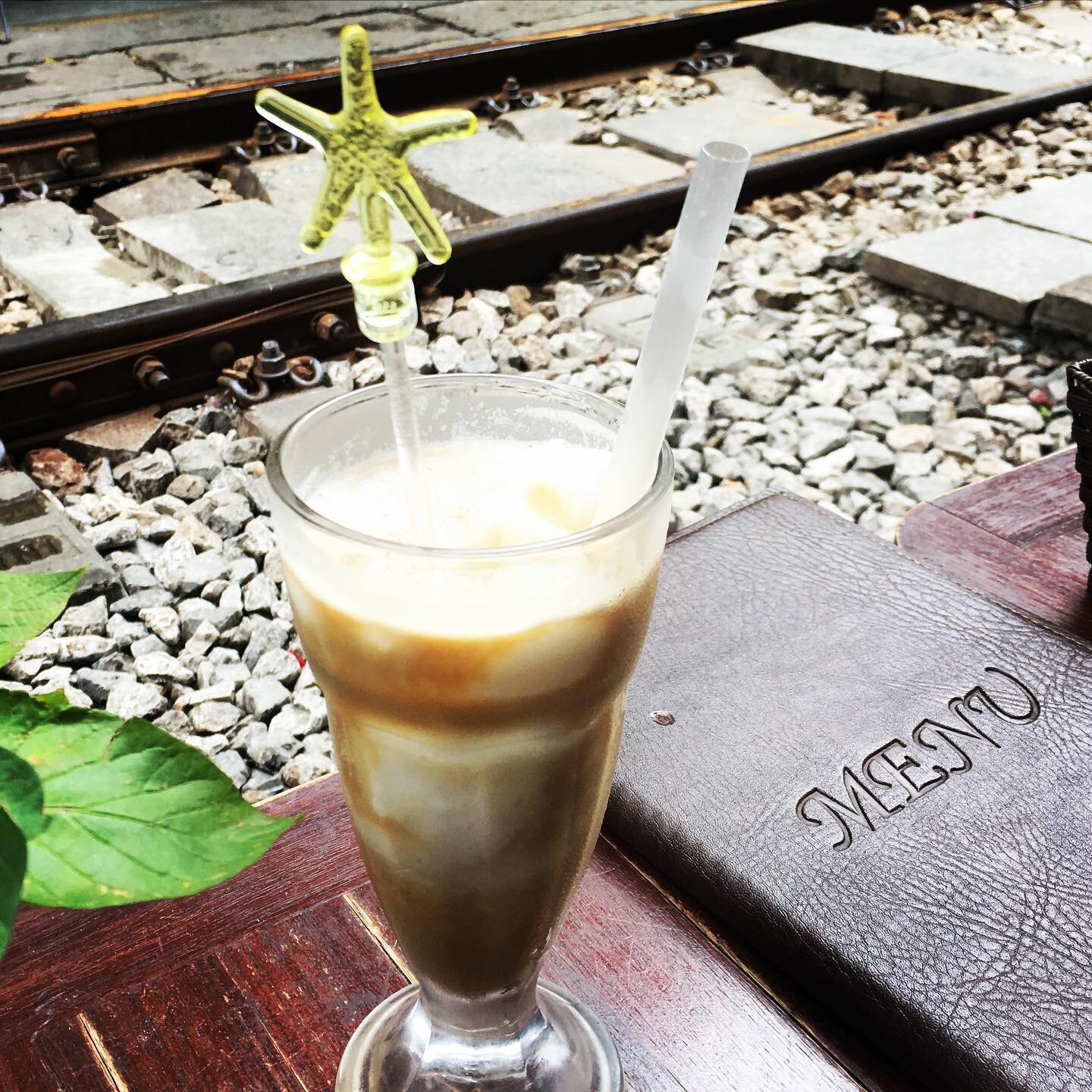 Ice coconut coffee#hanoi #layover #emirates #cabincrew #street#railway #trainstreethanoi #ekcrew #eycrew