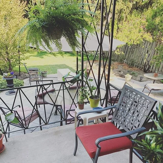 Pictured: Porch and patio vibes 🌞🌴
&middot;

Not pictured: This week Gianni is teething extra hard 😢 and while cuddles and nursing with Mom and mini concerts with Dad 🎸 are great distractions temporarily, the best medicine is the outdoors. &middo