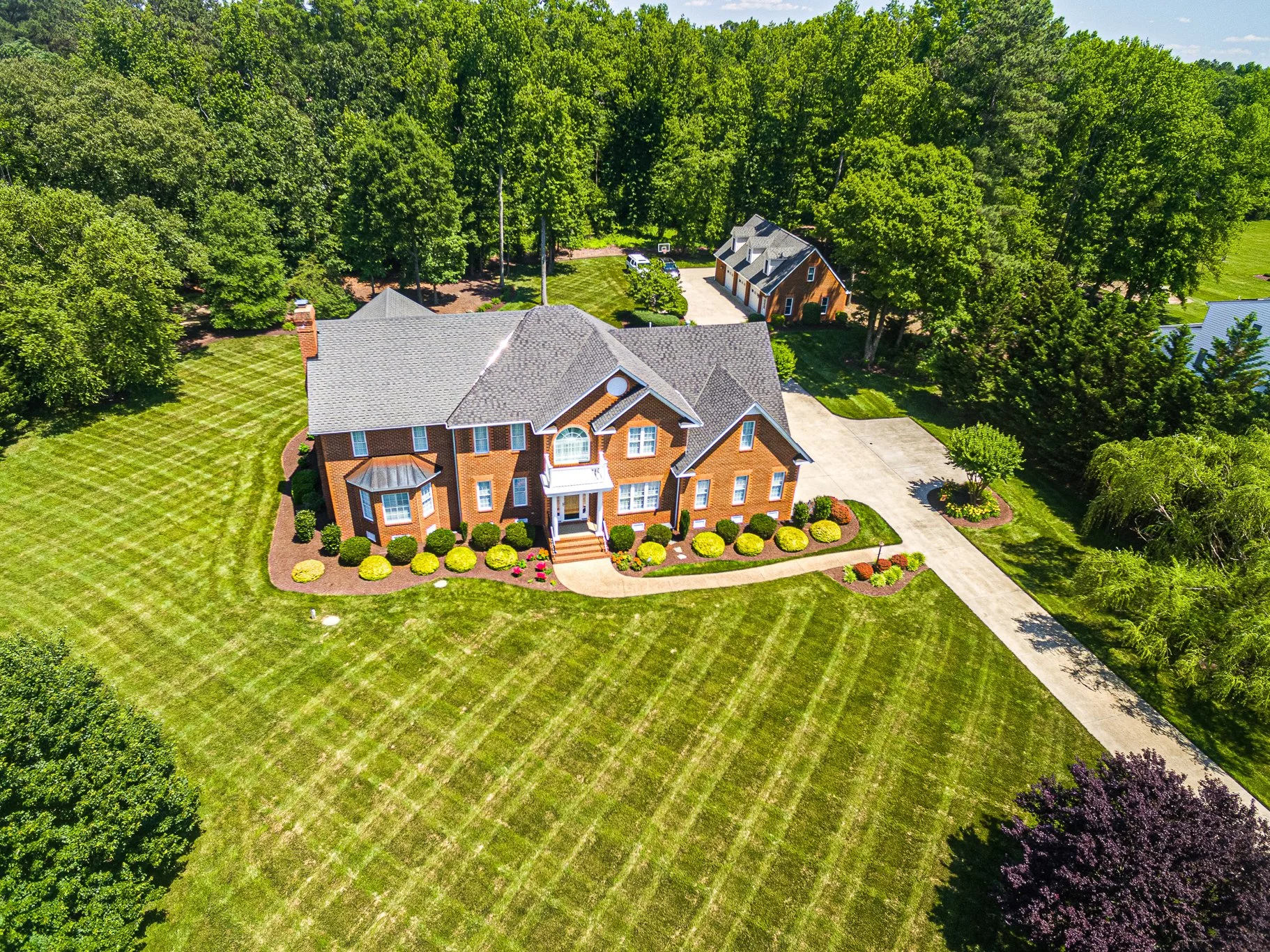 Residential Real Estate Aerial Drone Photography Summer Yard