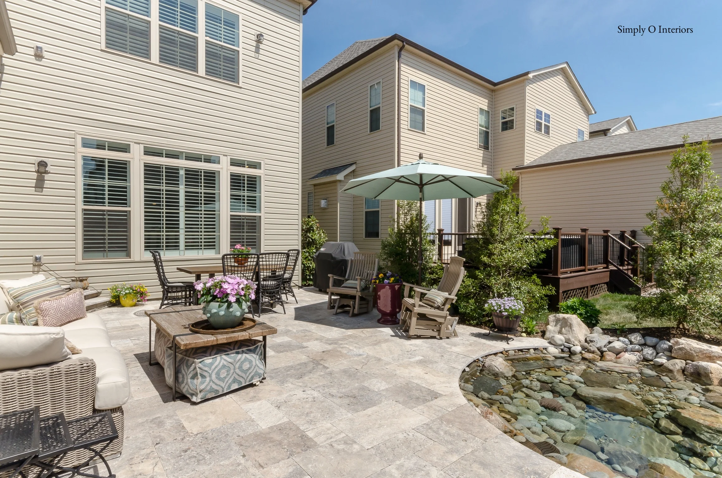 Travertine patio