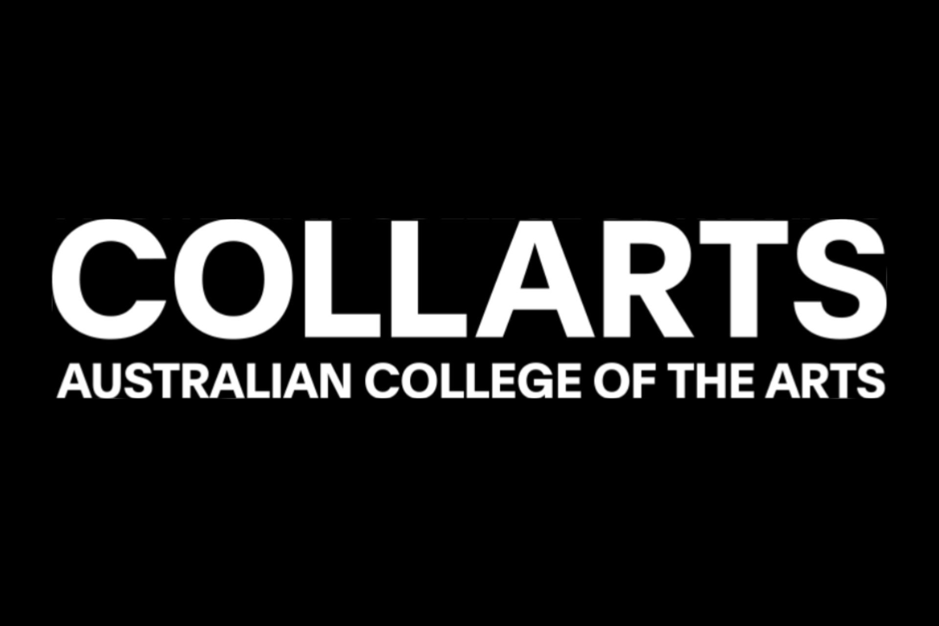 Logo for Collarts, Australian College of the Arts, featuring black background with white text.