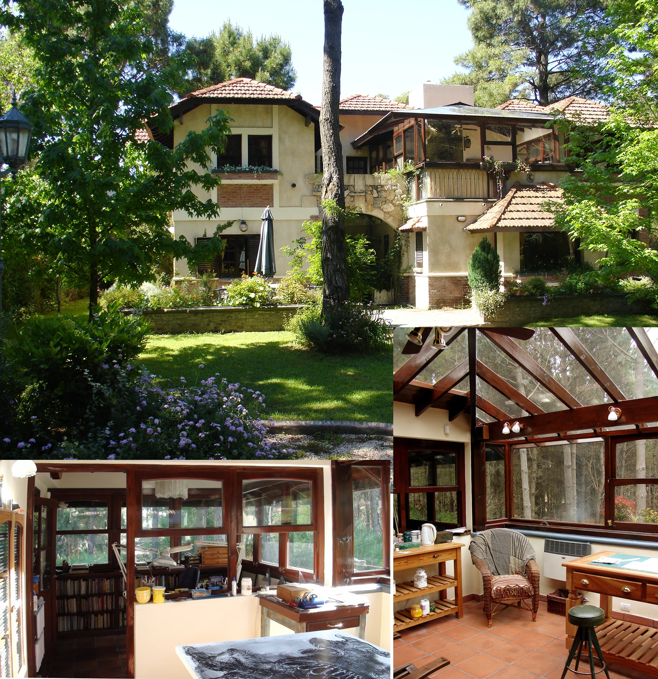 Three views of his house and studio in Pinamar.jpg