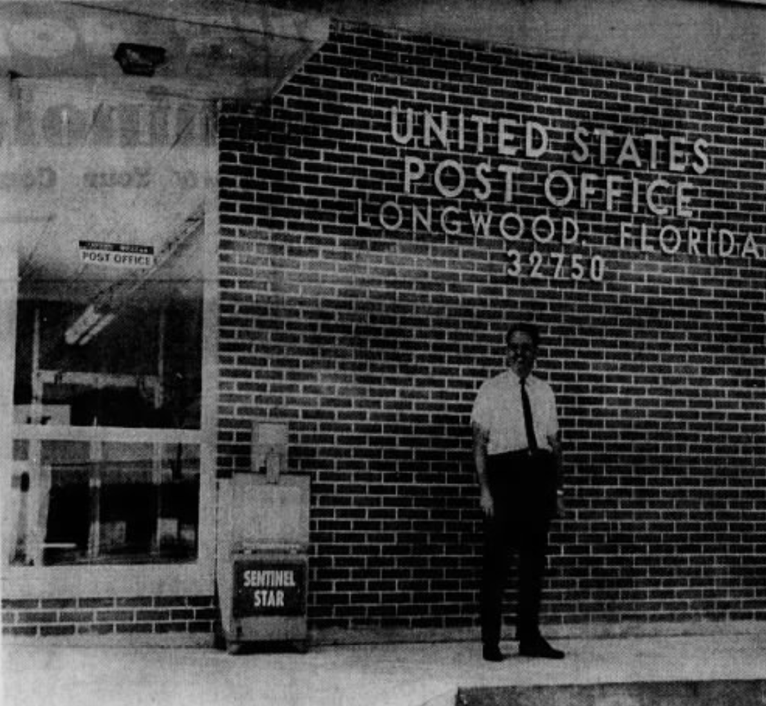 New post office in Longwood, shortly after opening from 1969 Orlando Sentinel.