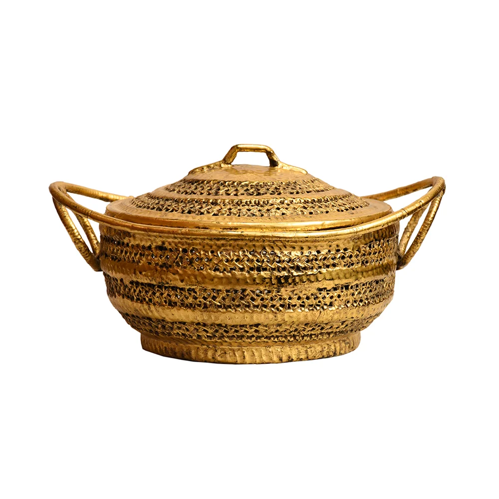 Open-Weave Basket covered in Gold Leaf