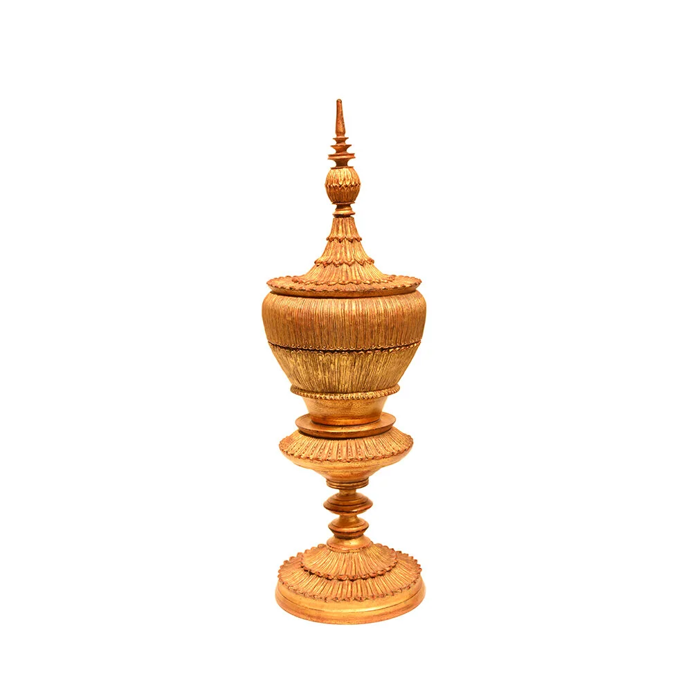 An Extremely Rare Four Tiered Offering Bowl with Special Thayo Petal Decorations