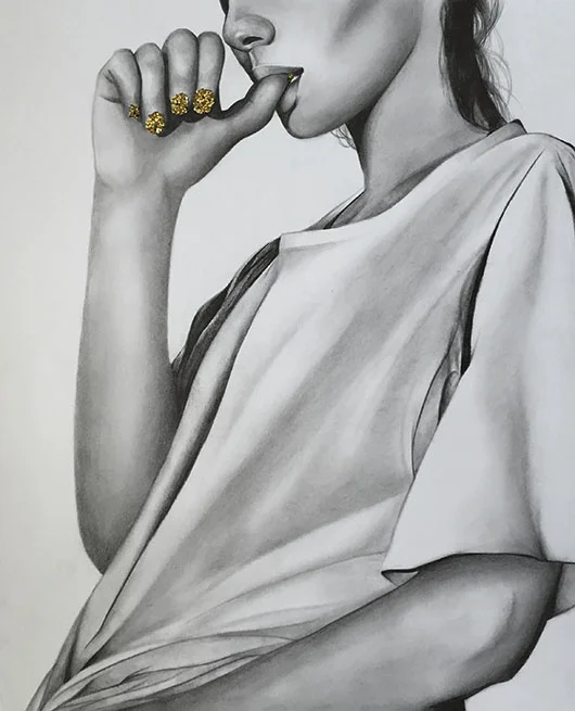 Graphite & Glitter on Paper, 17" x 14"