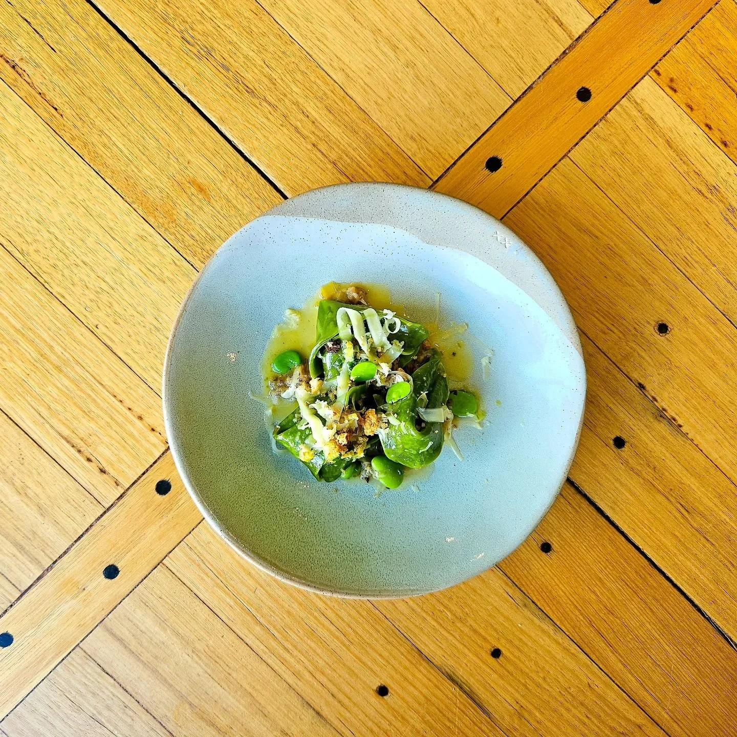 LOVAGE SOPRESSINI with @ambercreekfarm Pork &amp; our farm Fennel Sausage, and Broadbeans

#pasta #lovage #kitchengarden #herbgarden #artisanpasta #handmade #pastacourse #gardentotable #Gippsland #degustation #warragul #seasonal #local