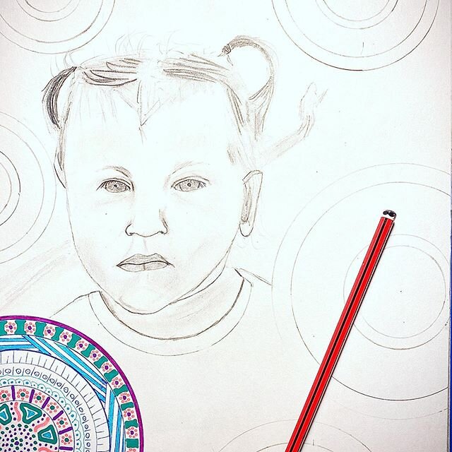 sketching of the family✍🏾🌈, my little one!!! #djurandidreaming #aboriginalartist #aboriginalart #art #artislife #artist #nyungar #sketchbook #sketch #sketching