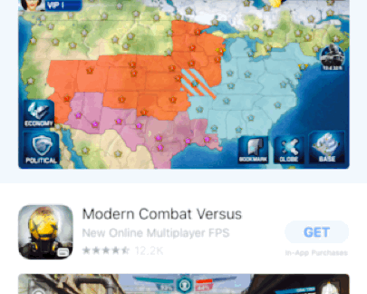 Modern combat Versus by Gameloft does a great job of showing gameplay within the App Preview. As you can see, it plays inline automatically in search results.&nbsp;