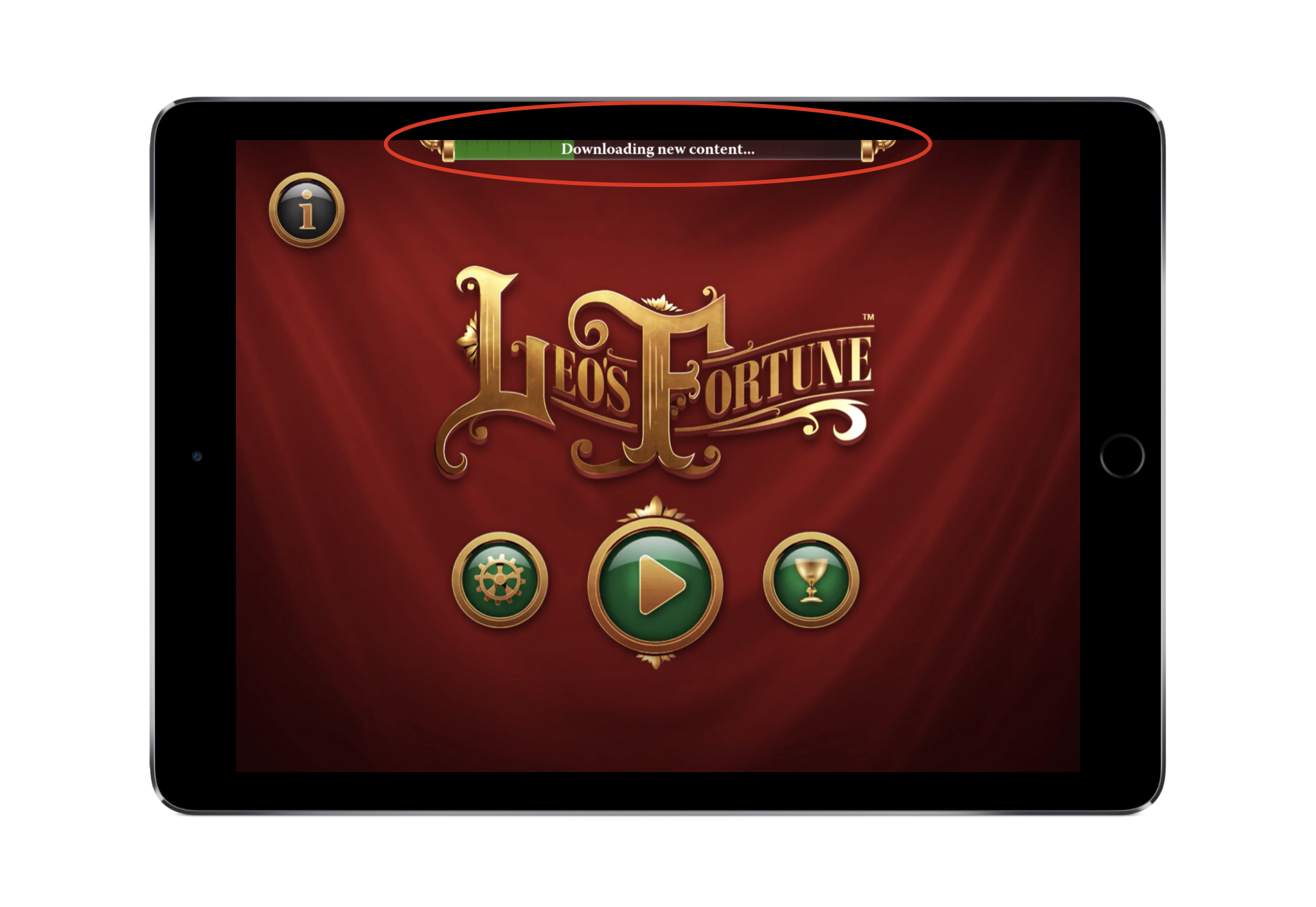   Leo's Fortune  begins to download additional content upon launch but still allows the user to progress forward.&nbsp; 