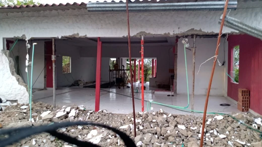 Back Wall demolished - Future bar/patio area