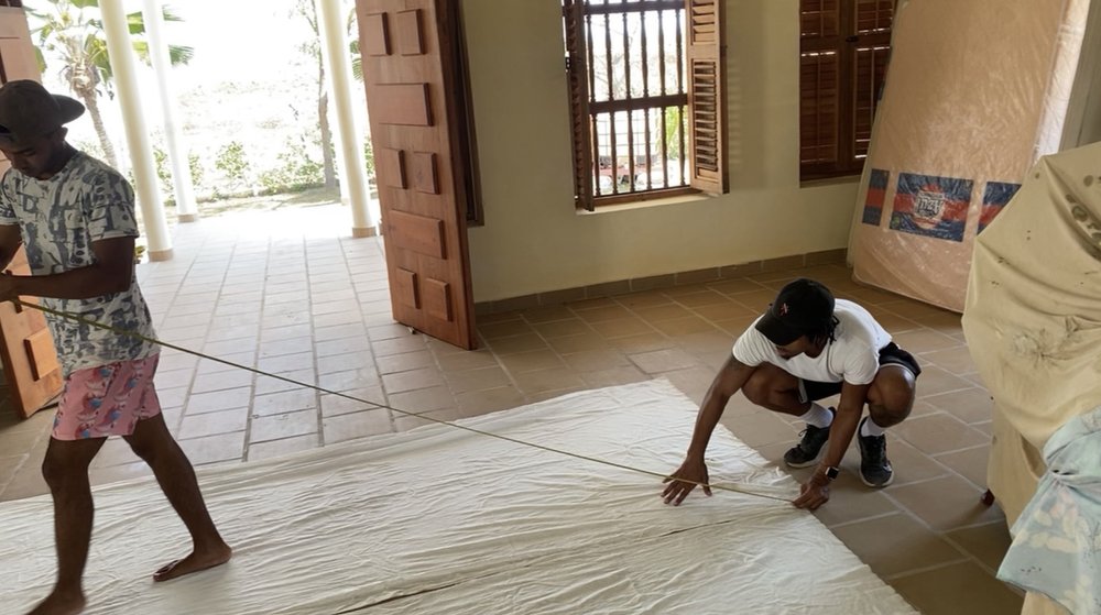 Measuring Fabric to be used for Pergolas