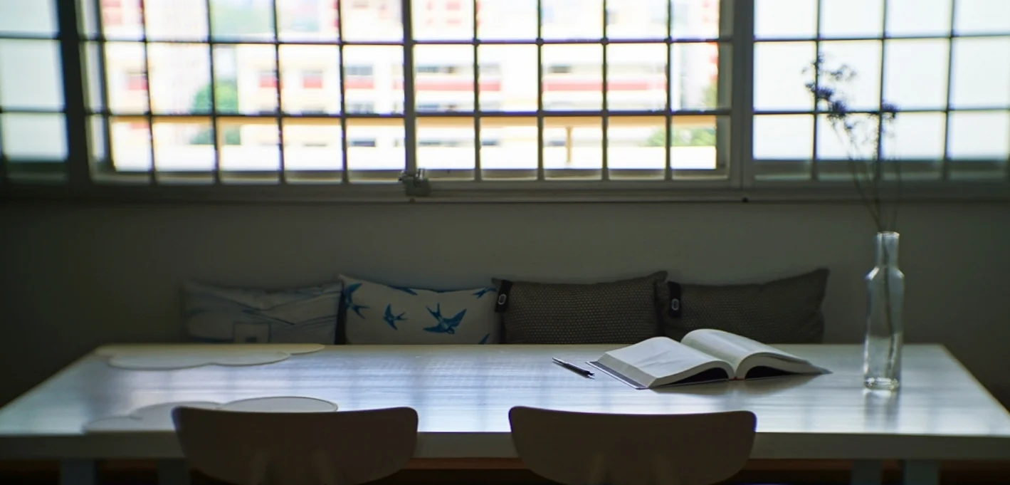 You can eat at the dining table. Or you could sit, read and write.