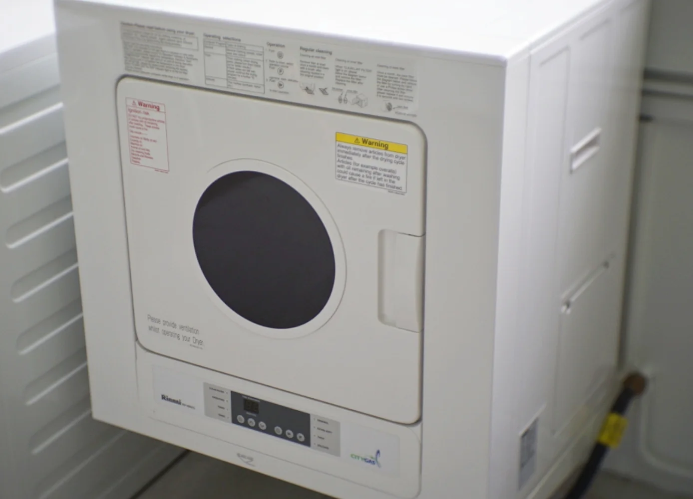 The Rinnai RD-600CG gas clothes dryer.