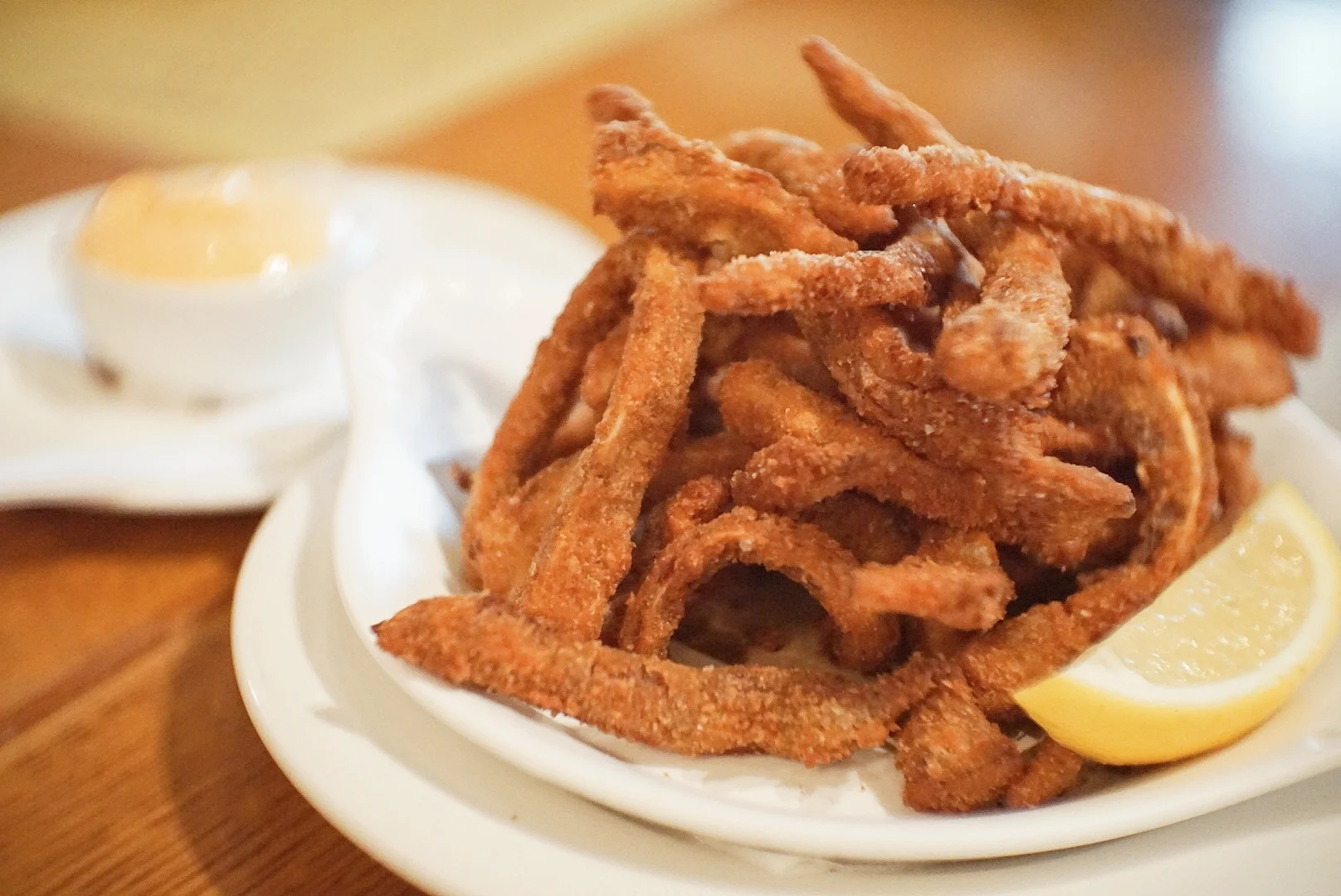 The salsa Calabrese makes a reappearance here, with the fried pig's ears.