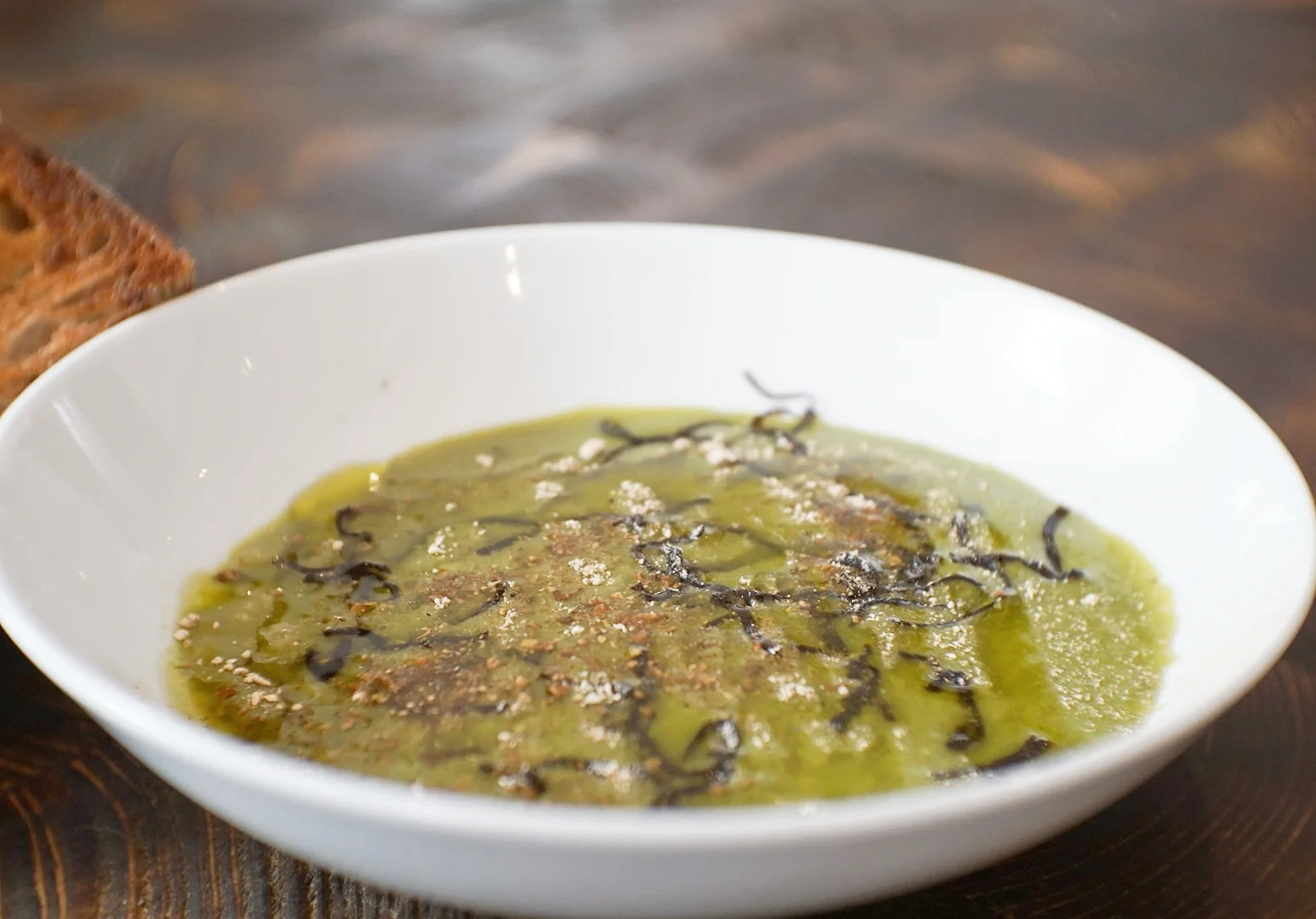 The barley porridge - yes, it's green.