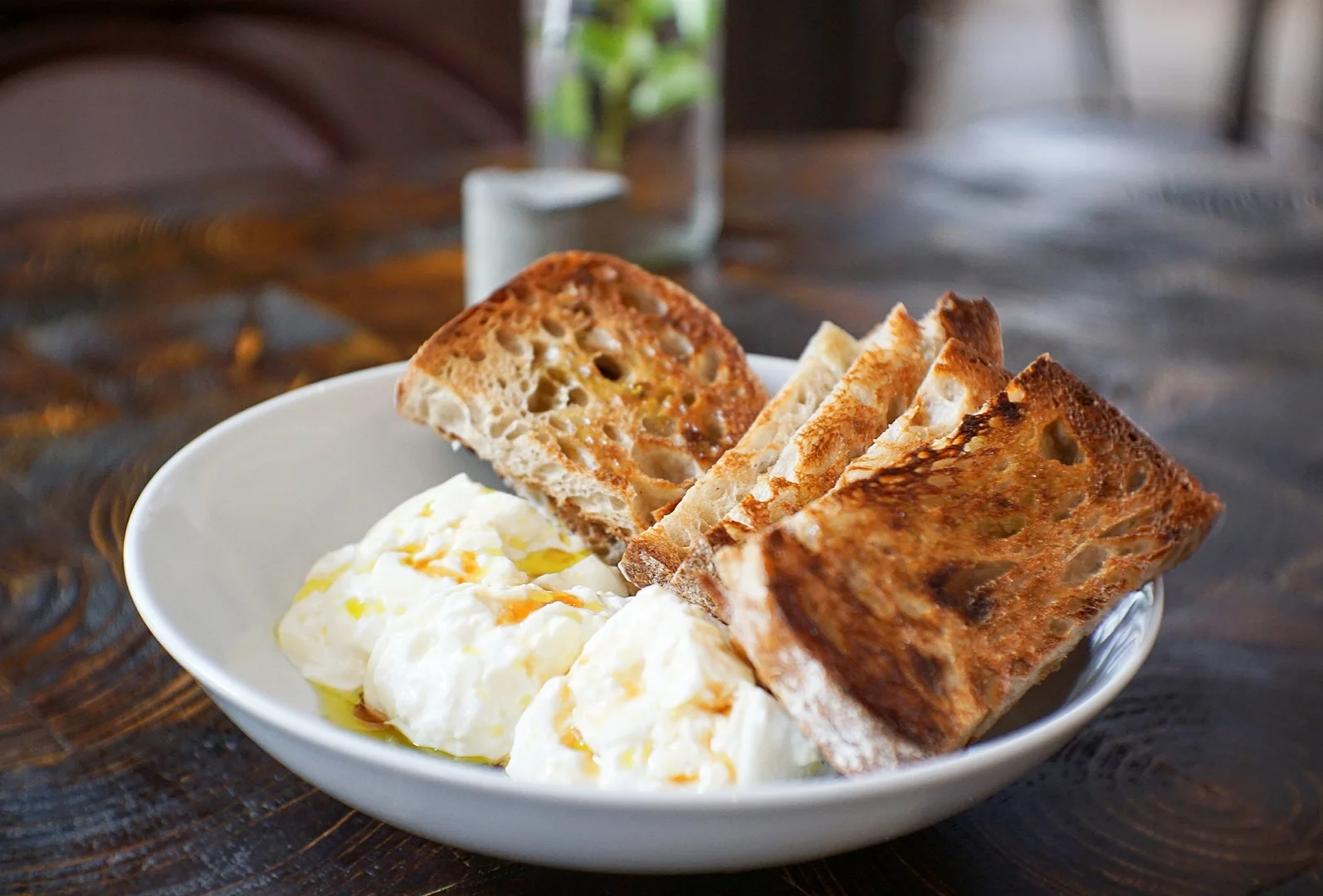 Our favourite dish of the day - burrata and sourdough.
