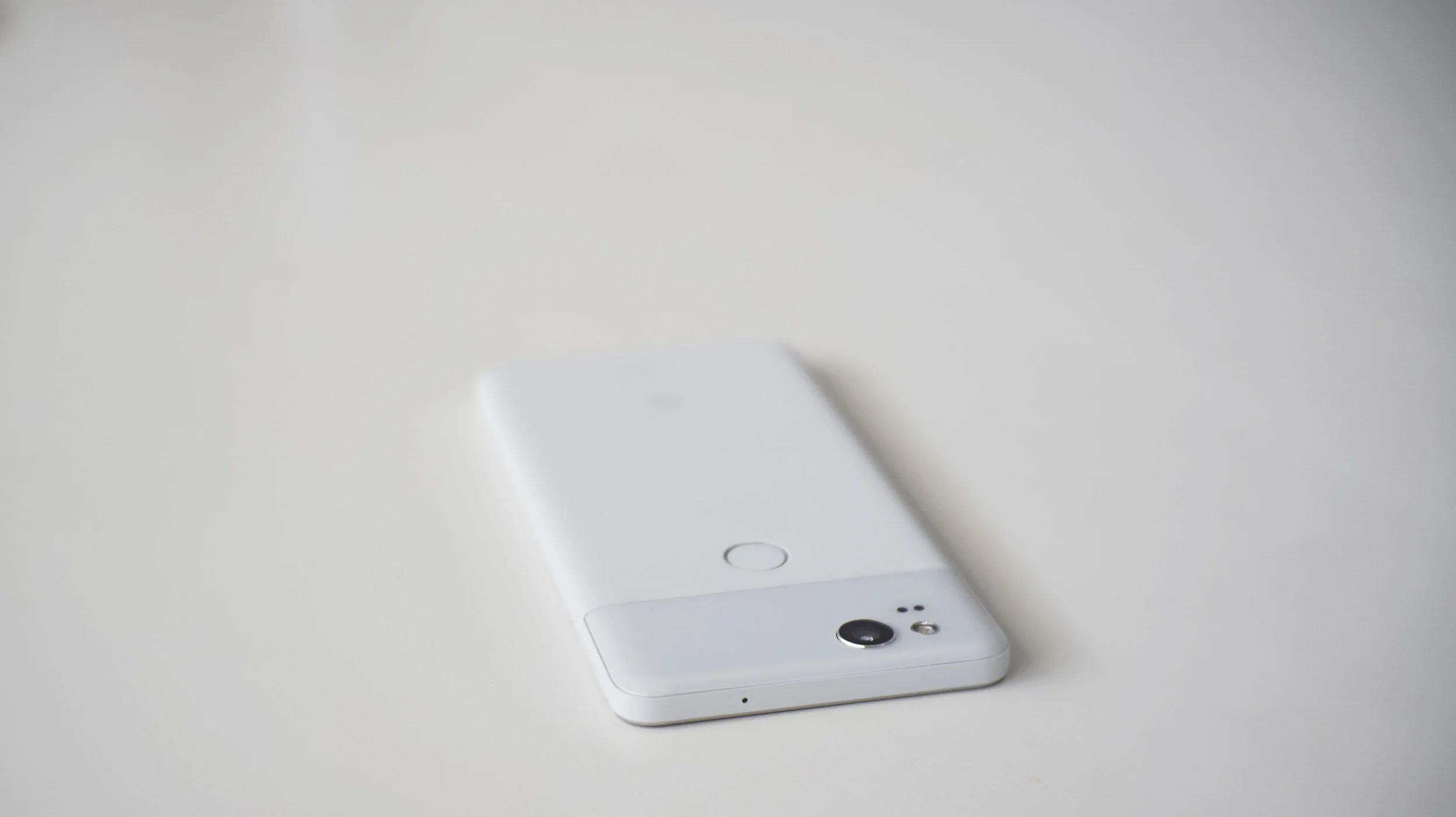 The Google Pixel 2 has a glass "window" on top.