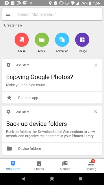 There is an assistant in Google Photos, which is very smart - it brings up all sorts of suggestions and analyses your photos for you.