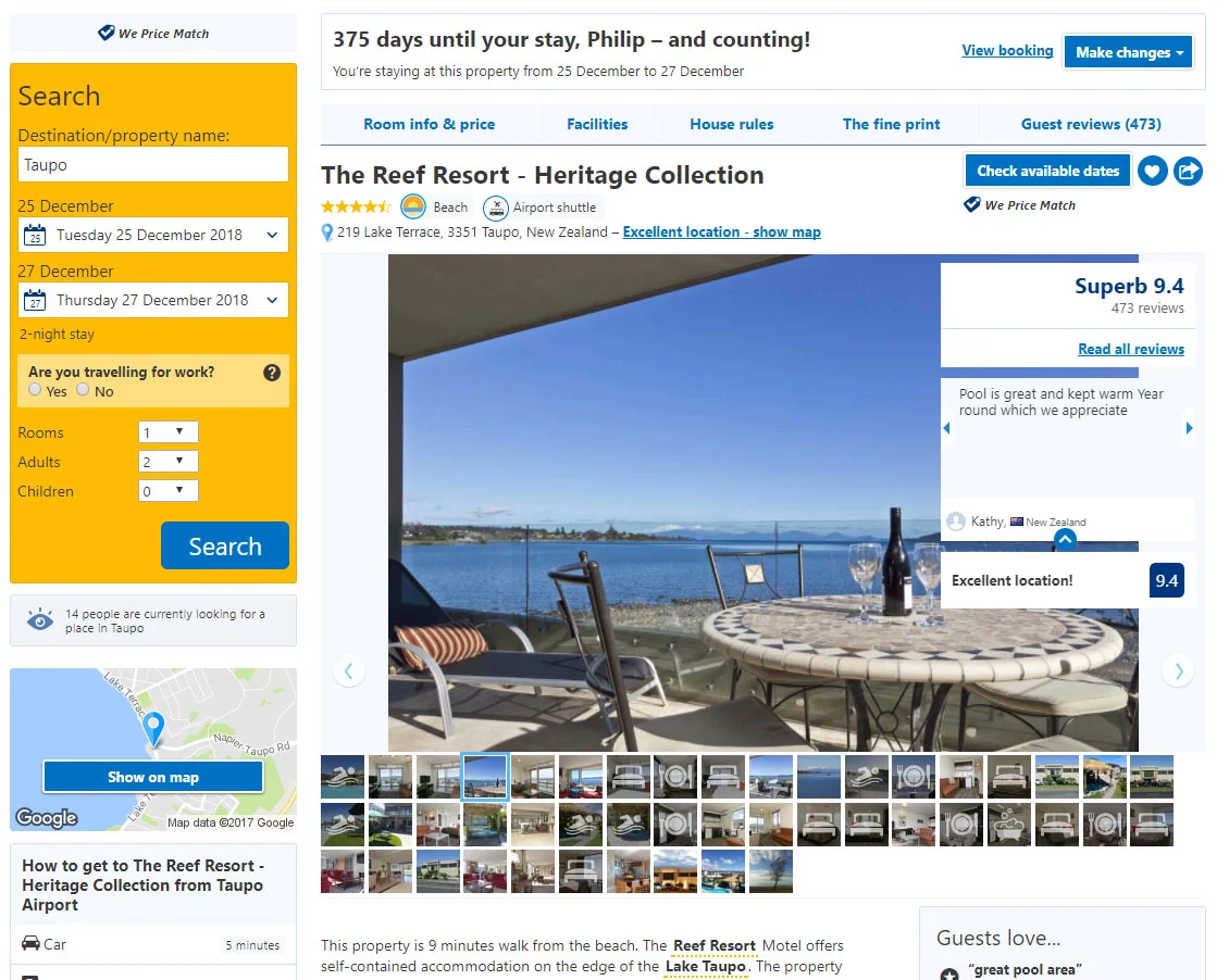 It's important to look at photos of the hotel to ensure the style is to your taste.