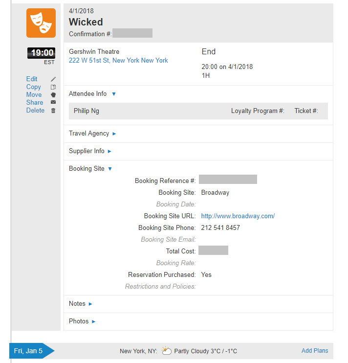 TripIt can automatically pull out details from your email booking confirmations and add these to your itinerary.