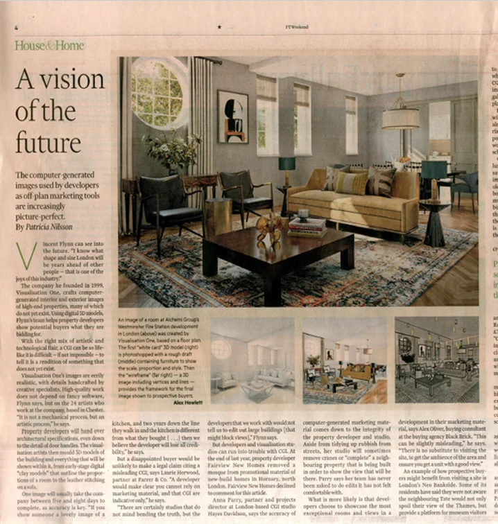 Westminster Fire Station CGI's featured in House &amp; Home FT