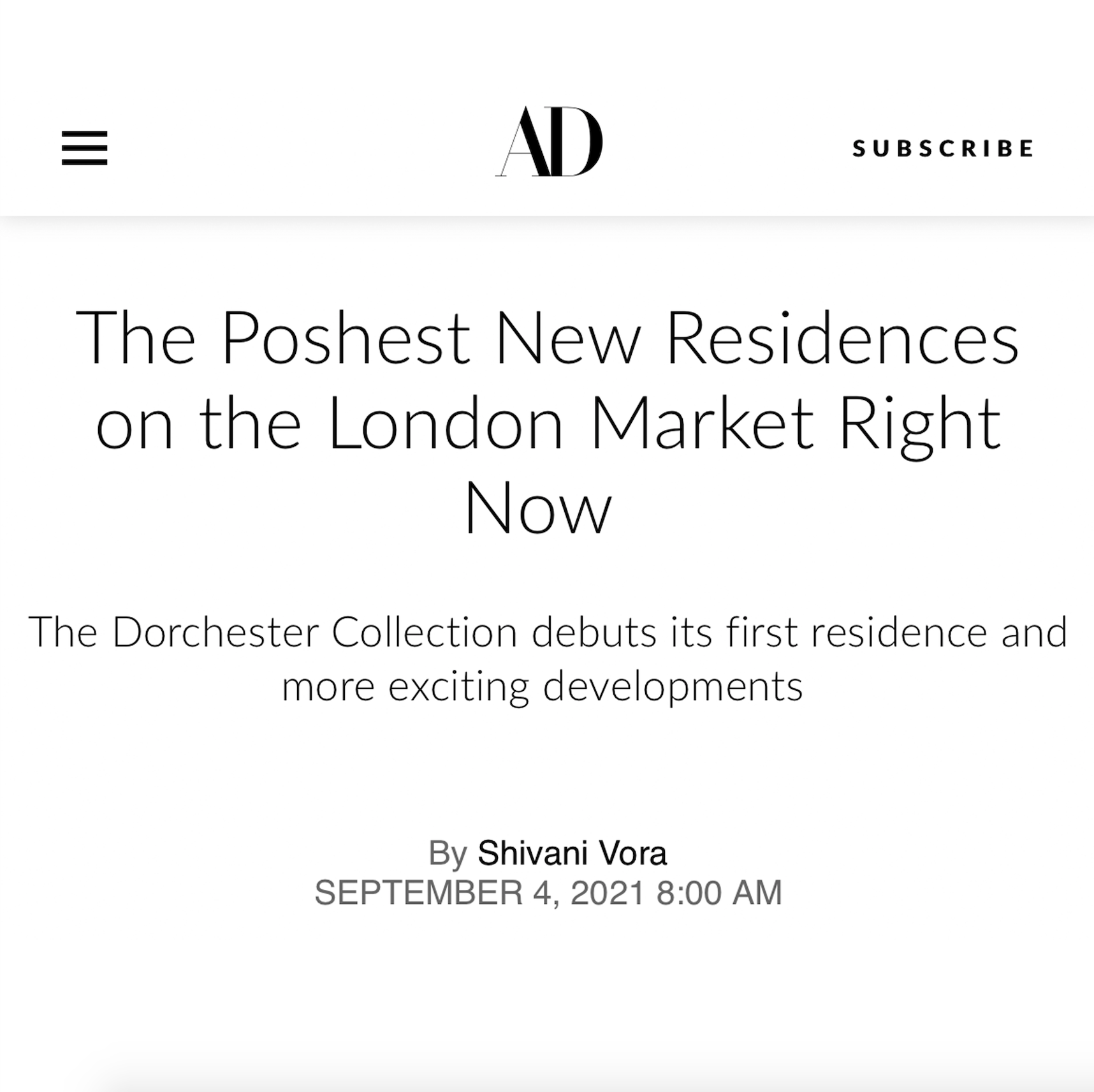 Westminster Fire Station featured in Architectural Digest