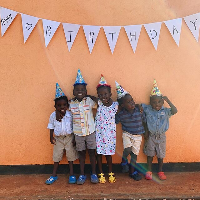 Today we celebrated our April, May, and June birthdays! 🥳 We love cherishing these little lives and are so thankful to steward them while they are at Amani. 💛 #Uthuman #Basha #Natasha #Moses #Joshua