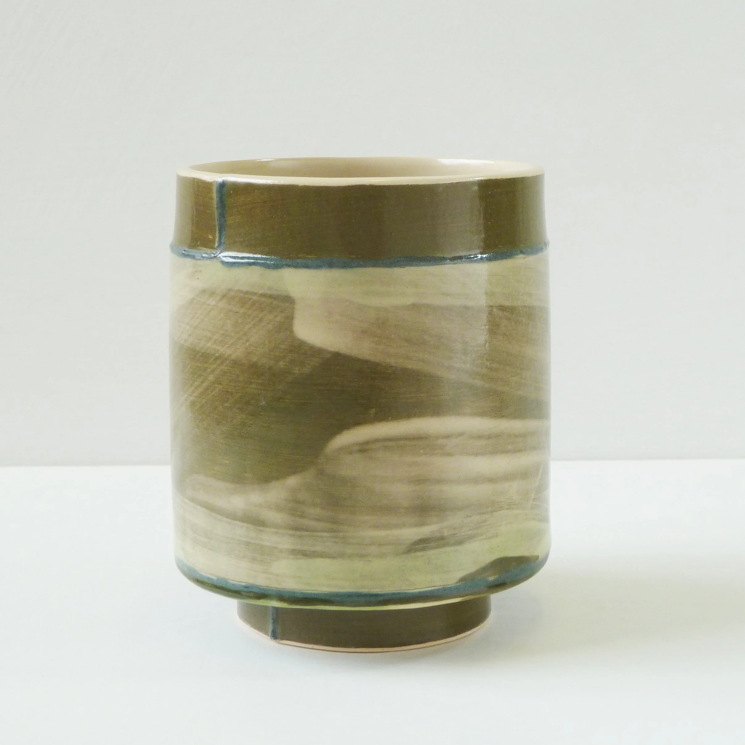 Emily-Kriste Wilcox, small vessel in forest green with navy joins, Field & Country, SV163 (1).JPG