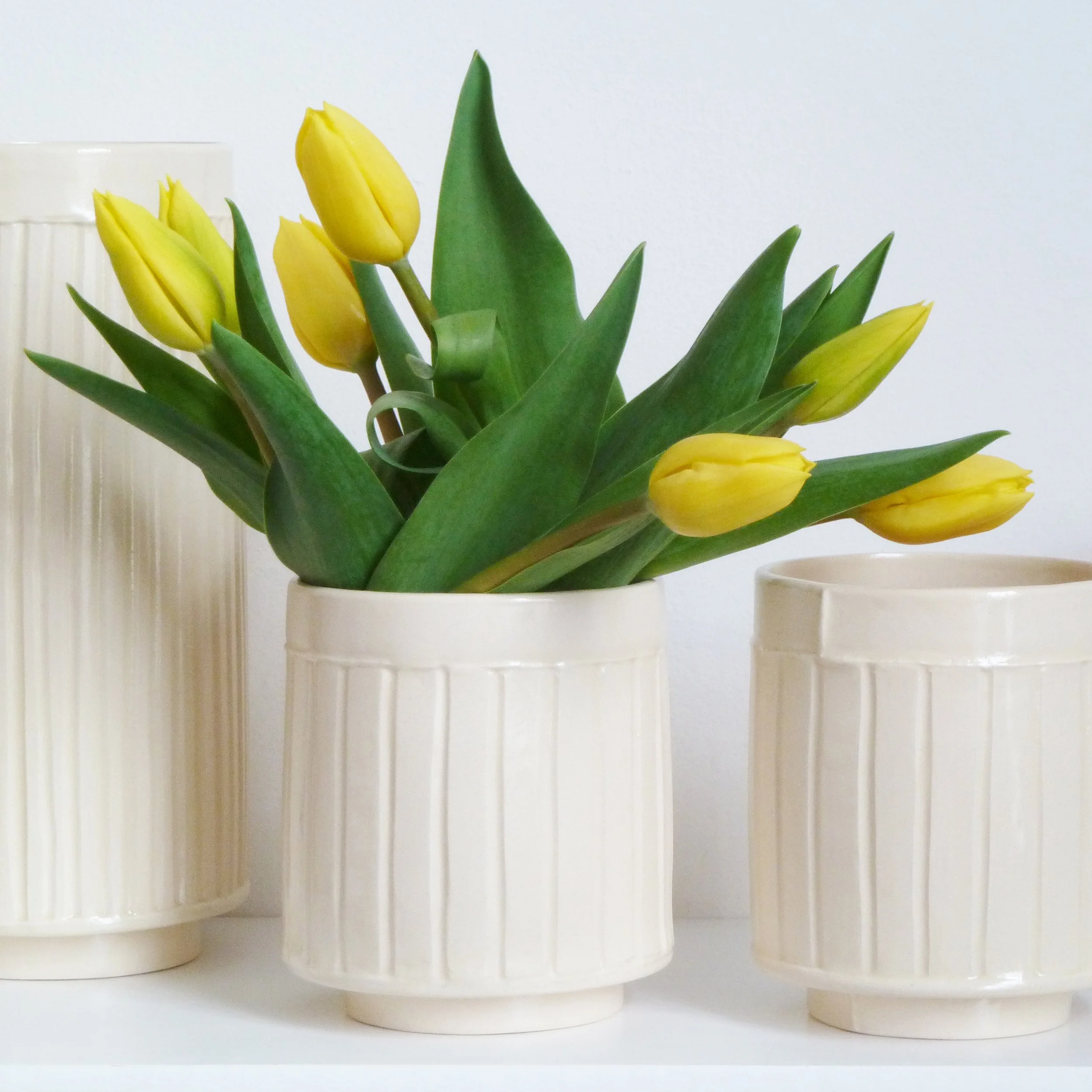 group of vases in neutral stripe, Pattern & Surface (1).jpg